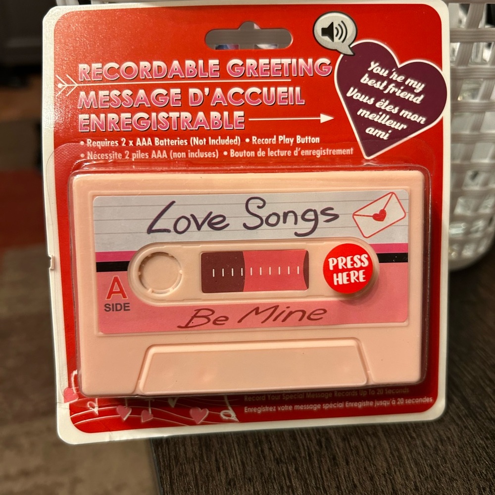 Recordable Greeting Card with Pink Cassette Design